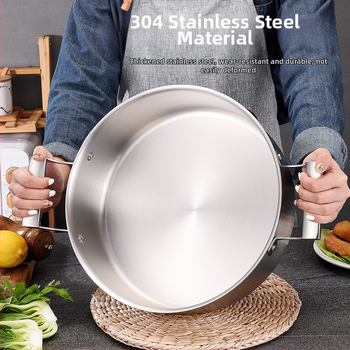 Vokiškas penkių sluoksnių 304 nerūdijančio plieno karštas puodas, europietiško stiliaus dvigubos ausies skaidrus sriubos puodas, „shabu-shabu“ dvigubos ausies sriubos puodas, komercinis karšto puodo baseinas