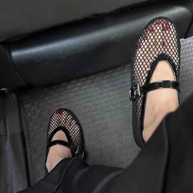 Kerek fejű, niche dizájnú, halszálkás, üreges balettcipők női 2024-es nyári új, divatos, lapos övcsatos, egyrétegű cipők