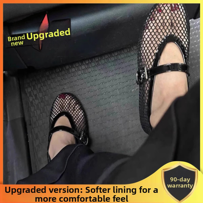 Kerek fejű, niche dizájnú, halszálkás, üreges balettcipők női 2024-es nyári új, divatos, lapos övcsatos, egyrétegű cipők