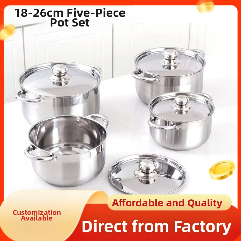 Multifunktsionaalne binauraalne supipott, viieosaline komplekt, roostevabast terasest köögitarvete komplekt, gaasipliit, induktsioonpliit, sobib kinkekomplekti poti jaoks