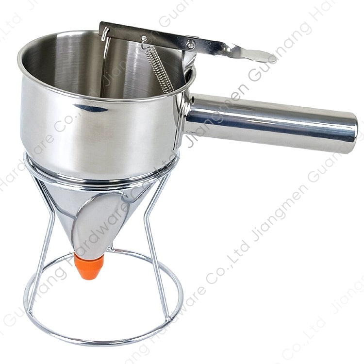 Testreszabott rozsdamentes acél tölcsér elválasztó polip golyók tészta adagoló konyhai eszköz levehető fogantyú gyártó