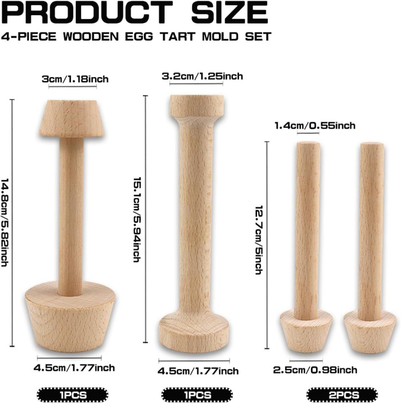 „Pasidaryk pats“ medinis pyrago plūktuvas, tinkantis pyrago tešlos plūktuvui, medžio masyvo medinis plaktukas, dvipusis pyrago plūktuvas