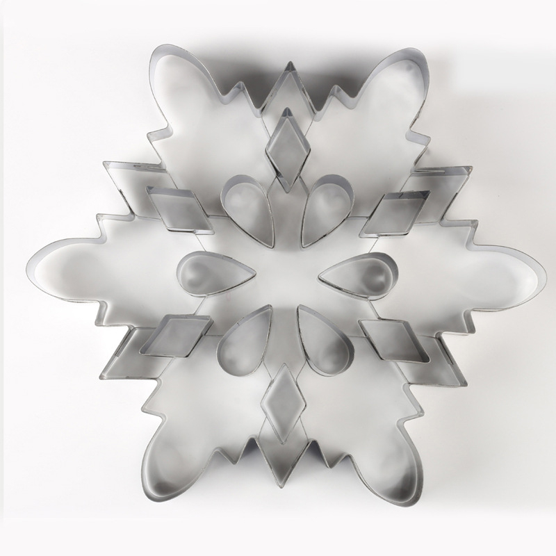 Εργαλεία ψησίματος από ανοξείδωτο ατσάλι, νιφάδα χιονιού, τρισδιάστατη χριστουγεννιάτικη φόρμα μπισκότων, τρισδιάστατη