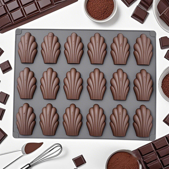 Raktáron lévő 18 darabos kagylóhéjas mousse madeleine sütisütő forma 18 darabos senbei csokoládés szilikon tortaforma