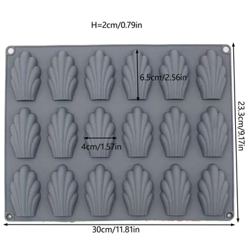 Raktáron lévő 18 darabos kagylóhéjas mousse madeleine sütisütő forma 18 darabos senbei csokoládés szilikon tortaforma