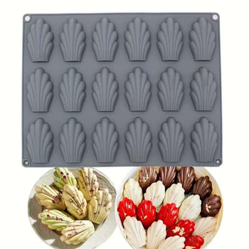 Raktáron lévő 18 darabos kagylóhéjas mousse madeleine sütisütő forma 18 darabos senbei csokoládés szilikon tortaforma