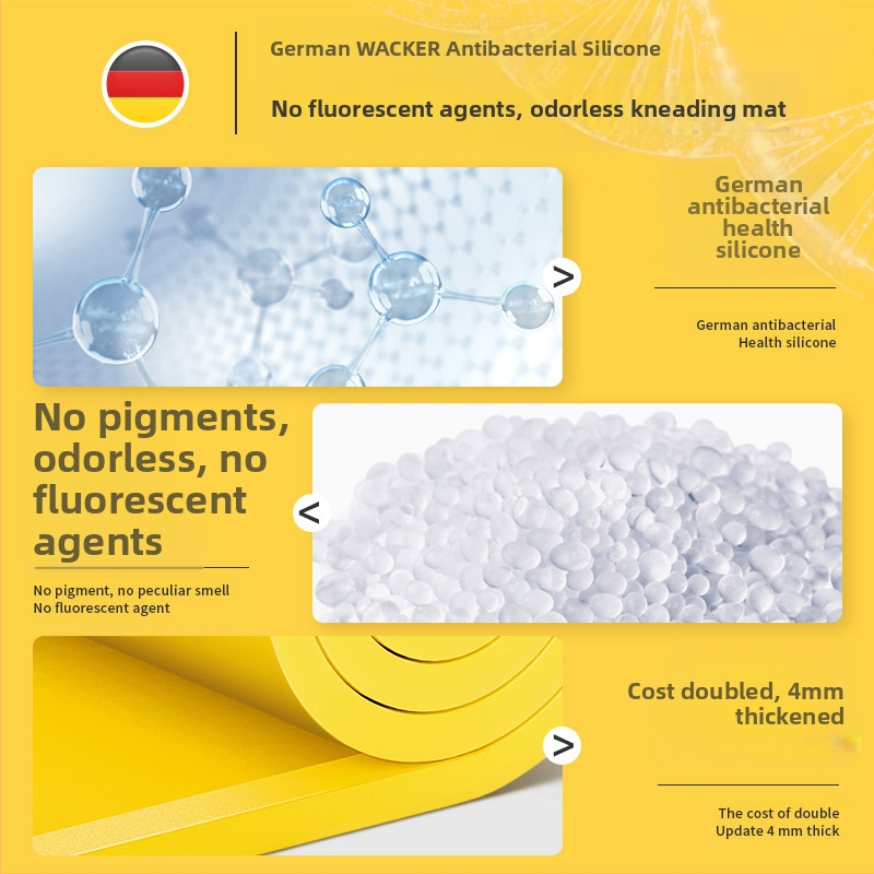Силиконова подложка за печене с хранителен клас, домакинска и подложка за тесто, дъска за рязане и тесто, удебелена.