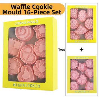 [Σετ 16 τεμαχίων] Φόρμα βάφλας για σάντουιτς με κρέμα, μαρμελάδα, φόρμα κοπής μπισκότων, δίπλωμα φόρμας ψησίματος