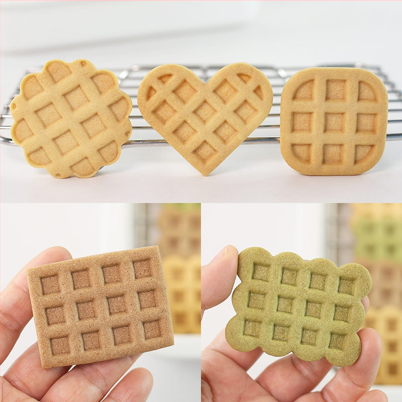 [Комплект от 16 части] Форма за гофрети, крем, конфитюр, сандвич, бисквитка, форма за рязане на бисквитки, сгъваема форма за печене