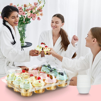 12 ruudukujuline koogiblistrikarp, läbipaistev keskkonnakaitsega toidukvaliteediga koogiblistripakend, saab varustada õlipaberiga