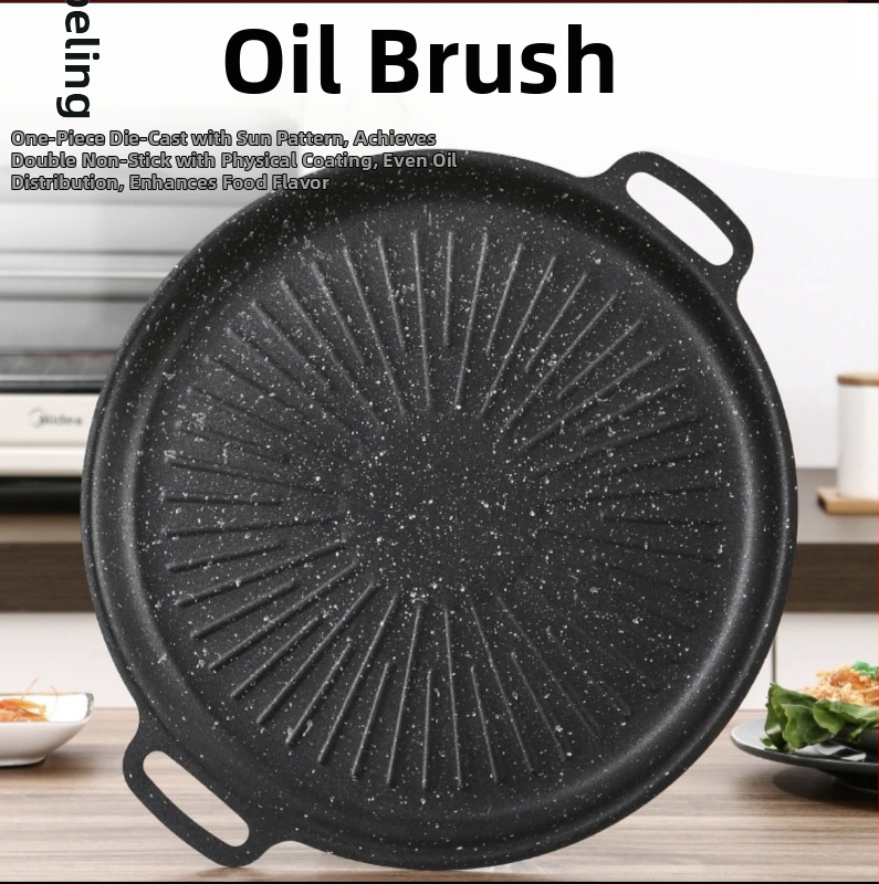 Корейска грил плоча, открита къмпинг плоча за дома, незалепващ тиган, грил плоча за пикник, барбекю, парти, барбекю, майфан камък