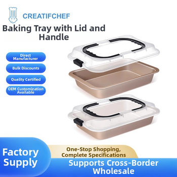 Fekete Arany Kétszínű 2 Részes Készlet Szénacél Tapadásmentes Sütőforma Fedővel Fogantyúval Brownie Sütés Főzés Sütés