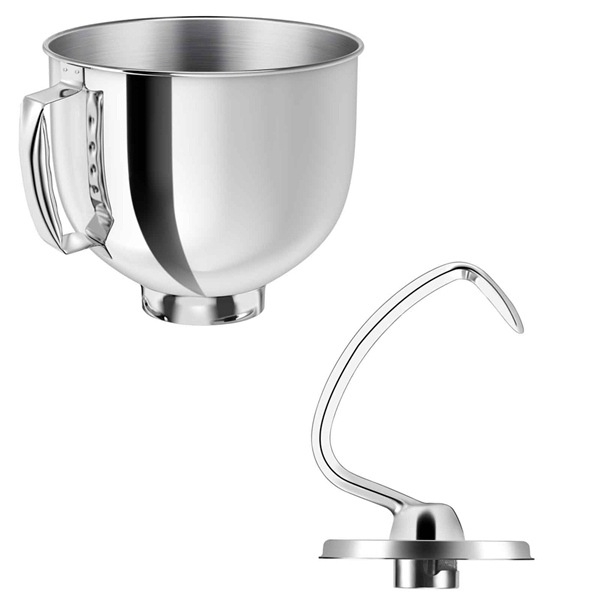 KitchenAid 4,5-5 litru nolokāmas galvas stacionārā miksera bļodas mīklas āķa uzgalis