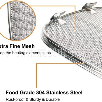 Tinka „Ninja Foodi AG301“ oro gruzdintuvės apsauginiam dangčiui, nuimamas nerūdijančio plieno 304 apsauginis dangtelis