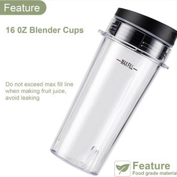 5 dalių „Ninja“ maišytuvo priedų rinkinys, 16 uncijų, tinka BL660, BL663, BL665Q, BL740, BL770