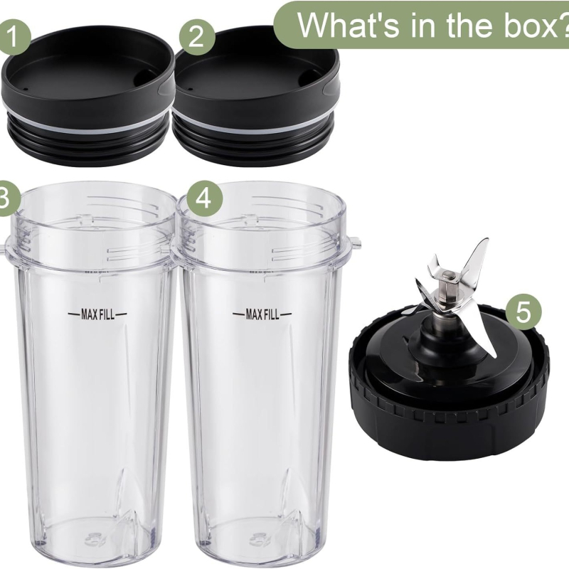 5 dalių „Ninja“ maišytuvo priedų rinkinys, 16 uncijų, tinka BL660, BL663, BL665Q, BL740, BL770