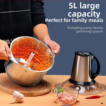 Трансгранична 5L готварска машина от неръждаема стомана, многофункционална месомелачка с голям капацитет, електрическа месомелачка, домакинска месомелачка