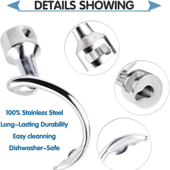 K45DH vertikalus virtuvės maišytuvas iš nerūdijančio plieno, tešlos minkymo kabliai, skirti „KitchenAid 4.5/5QT“.