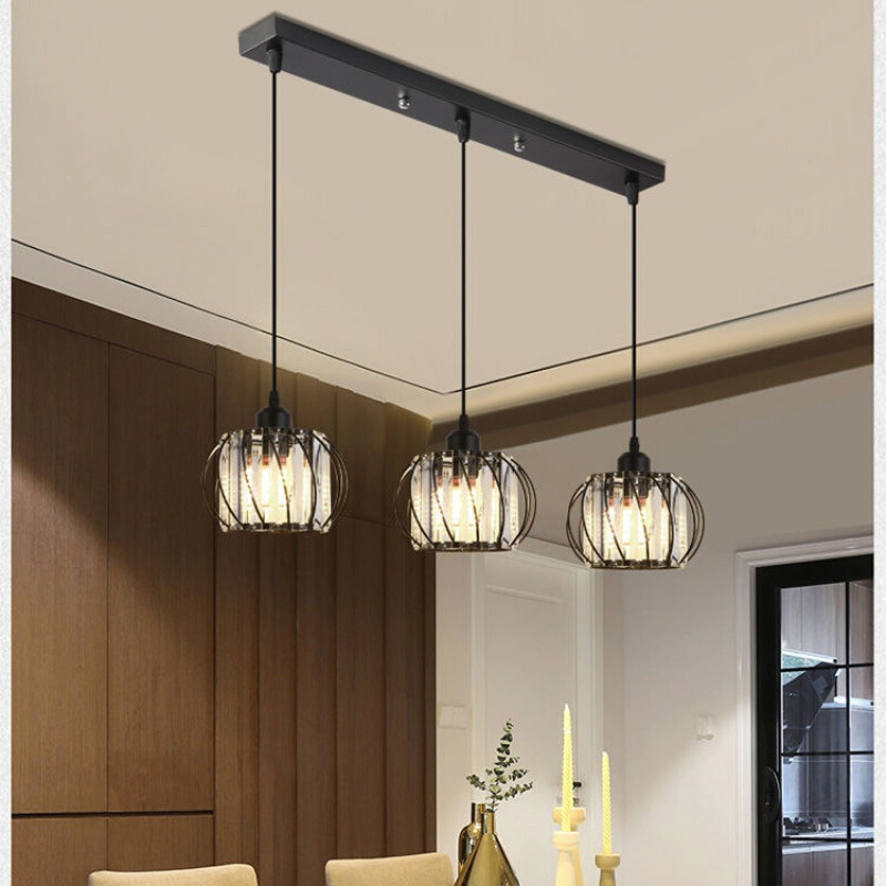 Pārrobežu kristāla lustra dzelzs vintage restorāna apģērbu kafejnīcas veikala skatlogā modernās mākslas lustra