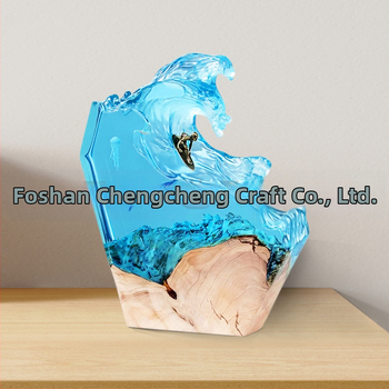 Φάλαινα-καρχαρίας σερφ νεανική θαλάσσια ρητίνη λάμπα από μασίφ ξύλο δημιουργικά στολίδια διακόσμηση υπνοδωματίου δώρο για τη γιορτή της μητέρας διασυνοριακές εκρήξεις