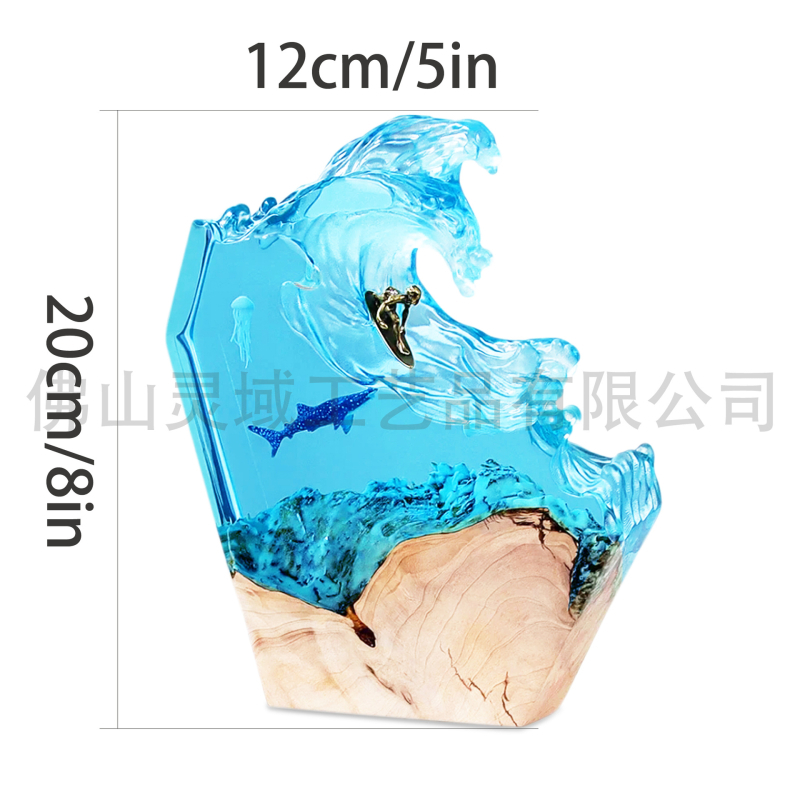 Cetcápa szörfözés fiatal tengeri gyanta lámpa tömörfa kreatív díszek hálószoba dekoráció anyák napi ajándék határokon átnyúló robbanások