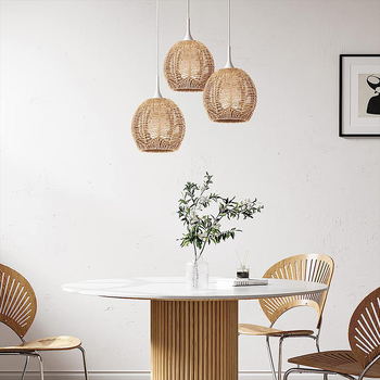 Kohandatud Hiina kootud lühter Jaapani retro pastoraalne rotangist kootud paviljon siseruumides söögitoa elutoa magamistoa lühter