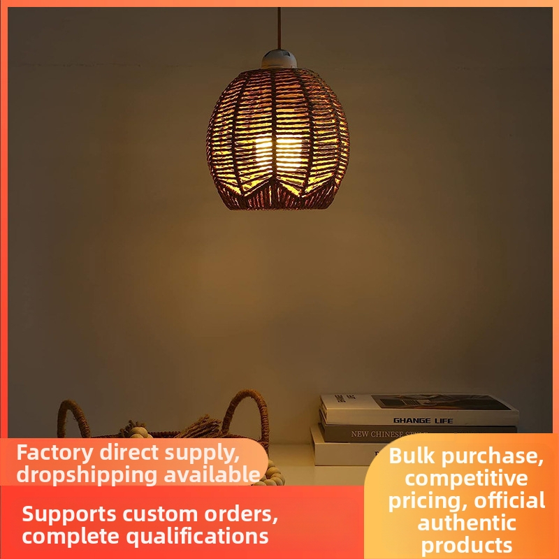 Kohandatud Hiina kootud lühter Jaapani retro pastoraalne rotangist kootud paviljon siseruumides söögitoa elutoa magamistoa lühter