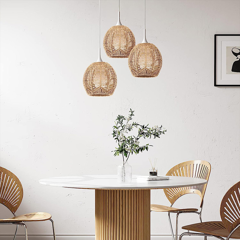 Kohandatud Hiina kootud lühter Jaapani retro pastoraalne rotangist kootud paviljon siseruumides söögitoa elutoa magamistoa lühter