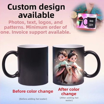 Termochrominis vandens puodelis keraminis kavos puodelis sublimacinis stebuklingas puodelis spausdintas nuotraukos logotipas šilumos perdavimo puodelis