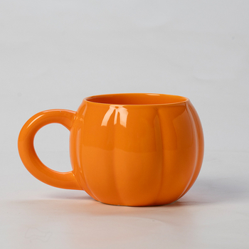 Väliskaubanduse piiriülene oranž keraamiline kõrvitsatass Halloweeni saagikoristusfestivali purgi kujundusega logo keraamiline kruus