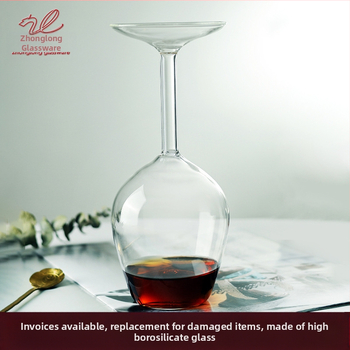 Boroszilikát üveg átlátszó borospohár háztartási kreatív egyszerű fordított kehely alakú bor fordított borospohár