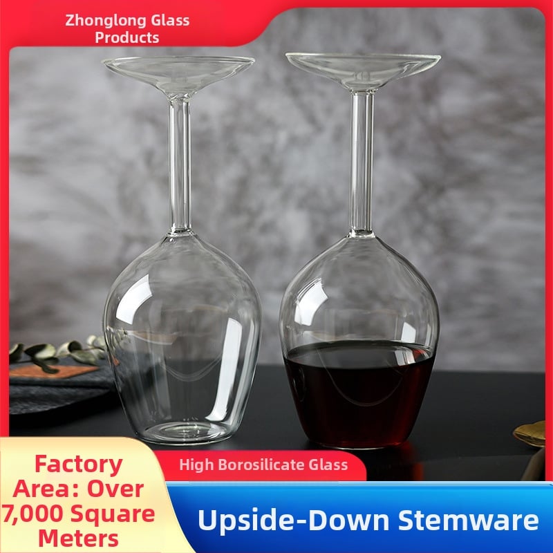 Kohapealne kõrge borosilikaatklaasist veiniklaas majapidamises loominguline punane vein ümberpööratud pokaal veiniklaas stiilis tass