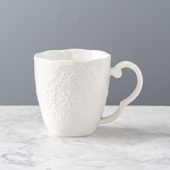 Reljefinis keraminis drugelio nėrinių kavos puodelis arbatos puodelis pieno arbatos puodelis puodelis pieno puodelis pusryčių puodelis tiesioginis pardavimas gamykloje