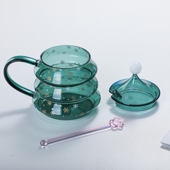 Κύπελλο μονής στρώσης από υψηλό βοριοπυριτικό γυαλί, γυάλινο κύπελλο χριστουγεννιάτικου δέντρου με καπάκι, κύπελλο χυμών οικιακής χρήσης, κύπελλο καφέ γραφείου