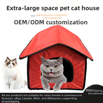 Four Seasons univerzális macskafészek macskaház csúszásgátló műanyag leengedhető aljú kisállatfészek zárt, nagyméretű macskaház kabin