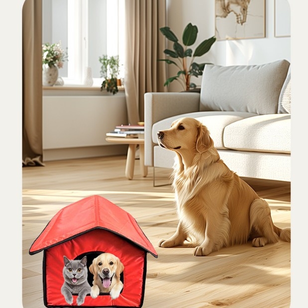 Four Seasons univerzális macskafészek macskaház csúszásgátló műanyag leengedhető aljú kisállatfészek zárt, nagyméretű macskaház kabin