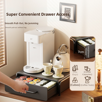 Rack de depozitare pentru mașini de cafea pe desktop, capsule de cafea, bară de apă, pliculeț de ceai DIY, raft de depozitare pentru ceașcă