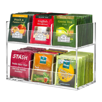 Διασυνοριακή Ζεστή Πώληση Ακρυλικό Τσάι Ράφι Αποθήκευσης Διαφανής Αφαιρούμενη Κάψουλα Στοίβαξης Τσάντα Ζάχαρης Καφέ Ράφι Αποθήκευσης Μπαρ