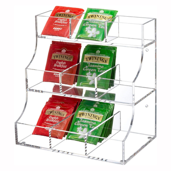 Διασυνοριακή Ζεστή Πώληση Ακρυλικό Τσάι Ράφι Αποθήκευσης Διαφανής Αφαιρούμενη Κάψουλα Στοίβαξης Τσάντα Ζάχαρης Καφέ Ράφι Αποθήκευσης Μπαρ