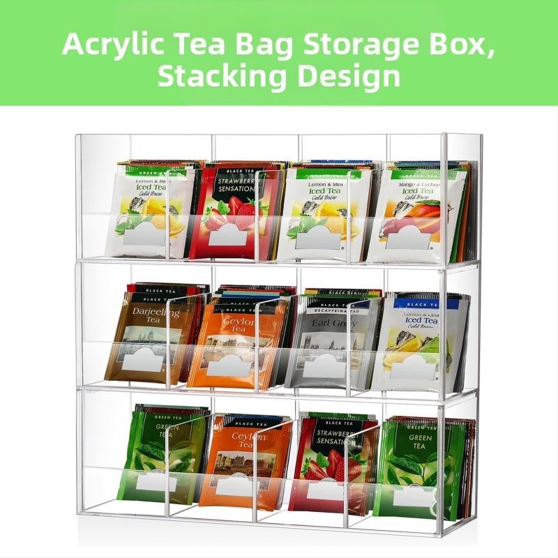 Határokon átnyúló, forró eladású akril teafilter tároló állvány, átlátszó, kivehető, egymásra rakható kapszula kávé cukorfilter bár tároló állvány