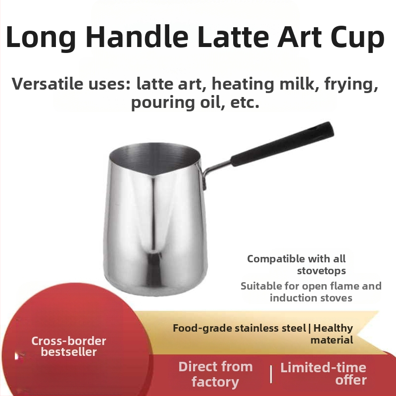 Oțel inoxidabil 304 Latte Art Cup cu mâner lapte spumă ceașcă lapte ceașcă mâner lung ceară ceașcă infuzie cafea ibric acasă