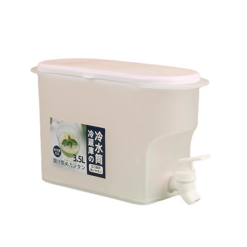 3,5 l šaldytuvo šalto vandens ąsotis su čiaupu, didelės talpos, japoniško stiliaus, aukštai temperatūrai atsparaus plastiko, šalto virinto vandens puodelis, gėrimų dozatorius
