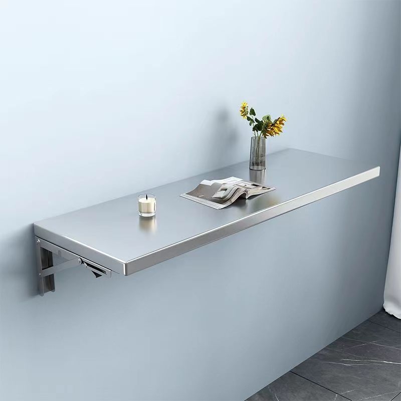 Rozsdamentes acél egyrétegű fali állvány, egyrétegű fali tárolóállvány, fűszertartó, konyhai falra szerelhető összecsukható állvány