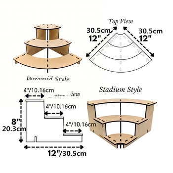 Ξύλινη λιανική τραπεζομάντιλη σκάλας επίδειξης φορητή στάση επιτραπέζιων καλλυντικών για αποθήκευση αριθμών, βάση επιδορπίων πάρτι