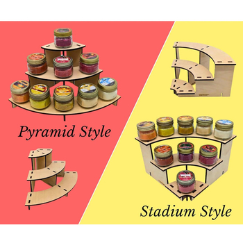 Ξύλινη λιανική τραπεζομάντιλη σκάλας επίδειξης φορητή στάση επιτραπέζιων καλλυντικών για αποθήκευση αριθμών, βάση επιδορπίων πάρτι