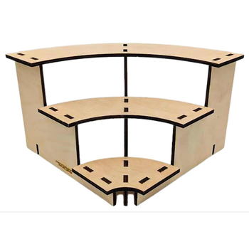 Ξύλινη λιανική τραπεζομάντιλη σκάλας επίδειξης φορητή στάση επιτραπέζιων καλλυντικών για αποθήκευση αριθμών, βάση επιδορπίων πάρτι