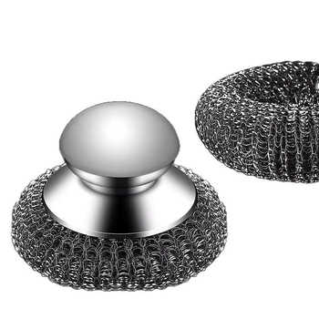 Νέα βούρτσα κατσαρόλας από ανοξείδωτο χάλυβα, οικιακή κουζίνα, βούρτσα για πιατάκια, πιατάκι για πιατάκια με βούρτσα καθαρισμού λαβών, βούρτσα με σφαιρίδια από χαλύβδινο σύρμα