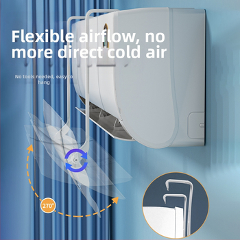 2025 Нов въздушен дефлектор за предно стъкло на климатик, специален дефлектор против директно издухване, монтиран на стена, универсален трансферен дефлектор