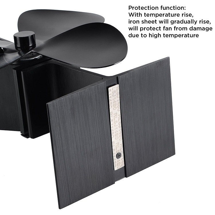 Užsienio prekyba, karšto pardavimo, tikros malkos židinio ventiliatorius, keturių menčių karšto cirkuliacijos krosnies ventiliatorius, aukštos temperatūros savaime užsidegantis židinio ventiliatorius