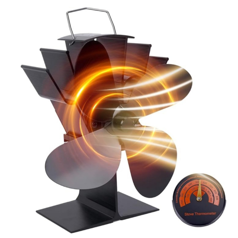 Užsienio prekyba, karšto pardavimo, tikros malkos židinio ventiliatorius, keturių menčių karšto cirkuliacijos krosnies ventiliatorius, aukštos temperatūros savaime užsidegantis židinio ventiliatorius